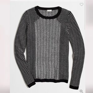 J. Crew Striped chevron-stitch sweater